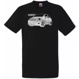 Auto fan Toyota Yaris stencil férfi rövid ujjú póló