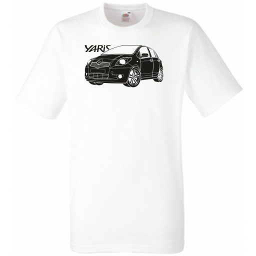 Auto fan Toyota Yaris stencil férfi rövid ujjú póló