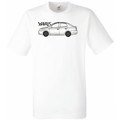 Auto fan Toyota Yaris rajz férfi rövid ujjú póló