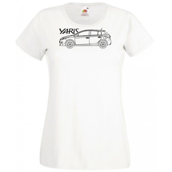 Auto fan Toyota Yaris rajz női rövid ujjú póló