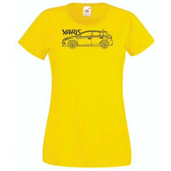 Auto fan Toyota Yaris rajz női rövid ujjú póló