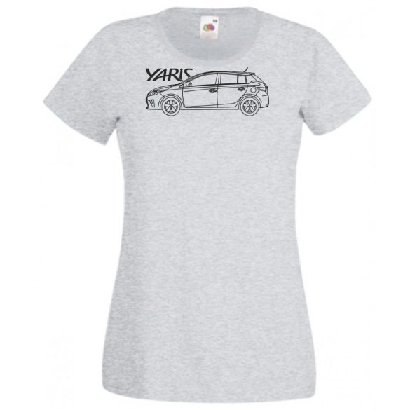 Auto fan Toyota Yaris rajz női rövid ujjú póló