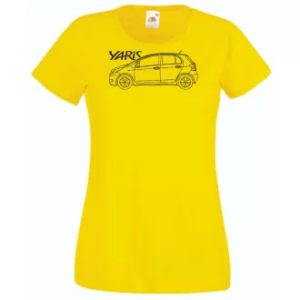 Auto fan Toyota Yaris rajz női rövid ujjú póló