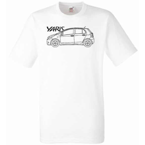 Auto fan Toyota Yaris rajz férfi rövid ujjú póló