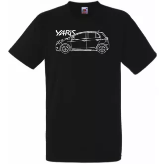 Auto fan Toyota Yaris rajz férfi rövid ujjú póló