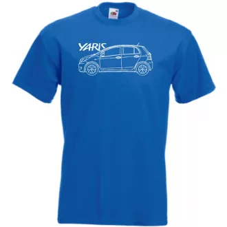 Auto fan Toyota Yaris rajz férfi rövid ujjú póló