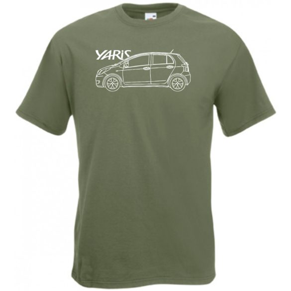Auto fan Toyota Yaris rajz férfi rövid ujjú póló