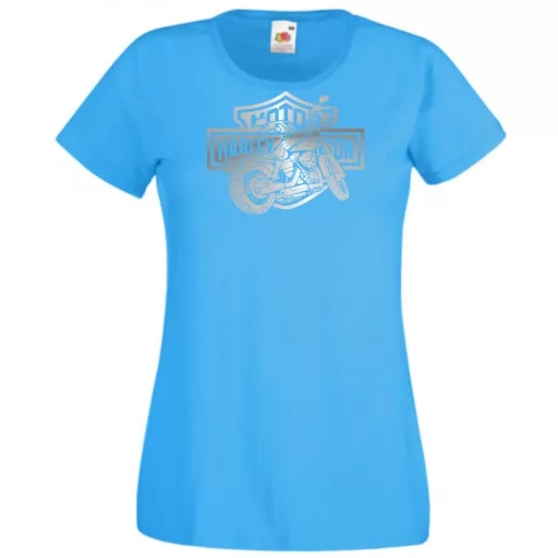Motor fan Harley Davidson stencil női rövid ujjú póló