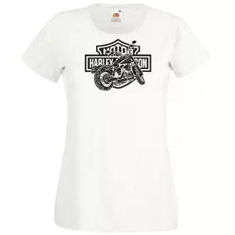 Motor fan Harley Davidson stencil női rövid ujjú póló