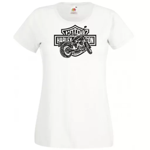 Motor fan Harley Davidson stencil női rövid ujjú póló