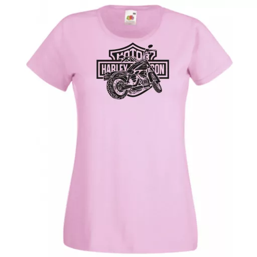 Motor fan Harley Davidson stencil női rövid ujjú póló