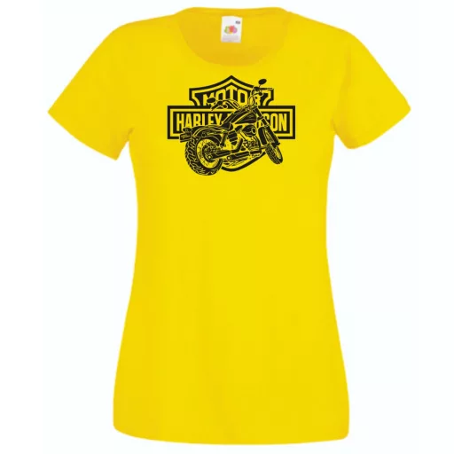 Motor fan Harley Davidson stencil női rövid ujjú póló