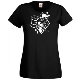 Humor - Harlequin stencil női rövid ujjú póló