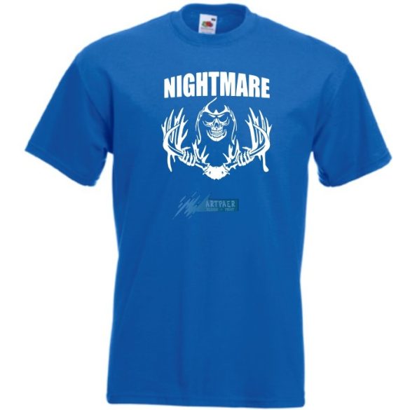 Koponya, agancs, nightmare férfi rövid ujjú póló