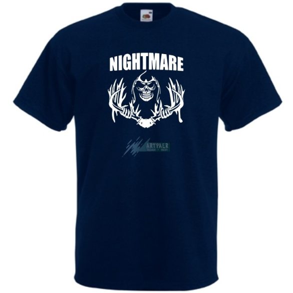 Koponya, agancs, nightmare férfi rövid ujjú póló