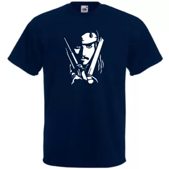   Depp - Jack Sparrow kalóz stencil férfi rövid ujjú póló