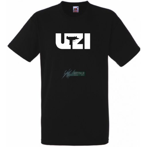 Harcos - fegyver - UZI férfi rövid ujjú póló