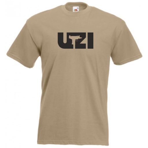 Harcos - fegyver - UZI férfi rövid ujjú póló