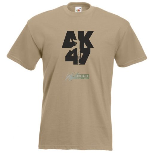 Harcos - fegyver - AK 47 férfi rövid ujjú póló