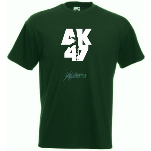 Harcos - fegyver - AK 47 férfi rövid ujjú póló