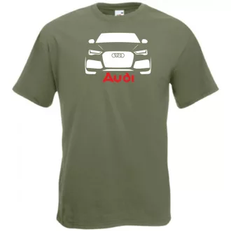 Autó fan Audi stencil férfi rövid ujjú póló