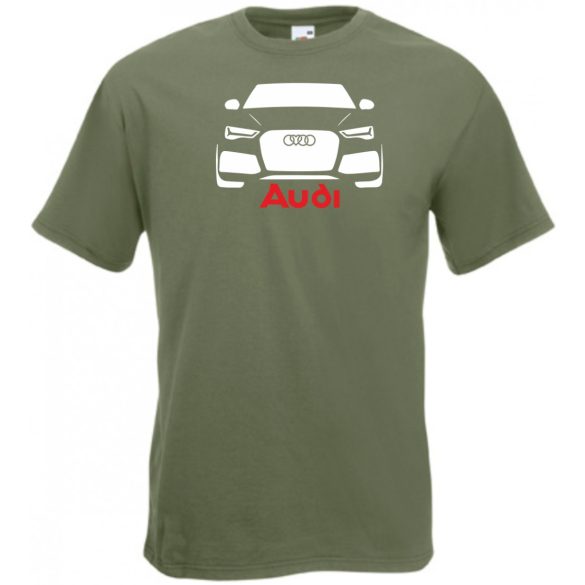 Autó fan Audi stencil férfi rövid ujjú póló