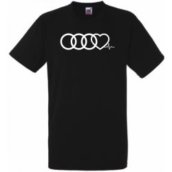   Humor – Szívem az Audi-mért dobog - EKG férfi rövid ujjú póló
