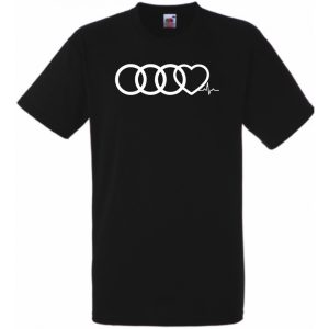 Humor – Szívem az Audi-mért dobog - EKG férfi rövid ujjú póló