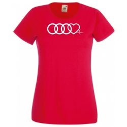   Humor – Szívem az Audi-mért dobog női rövid ujjú póló