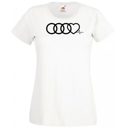 Humor – Szívem az Audi-mért dobog női rövid ujjú póló