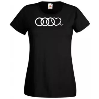   Humor – Szívem az Audi-mért dobog női rövid ujjú póló