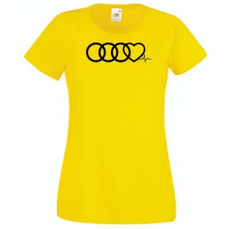   Humor – Szívem az Audi-mért dobog női rövid ujjú póló