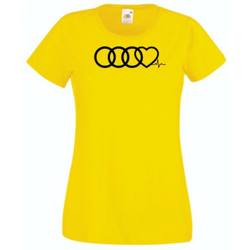 Humor – Szívem az Audi-mért dobog női rövid ujjú póló