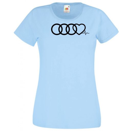 Humor – Szívem az Audi-mért dobog női rövid ujjú póló