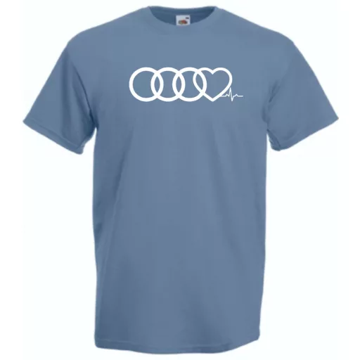 Humor – Szívem az Audi-mért dobog - EKG férfi rövid ujjú póló