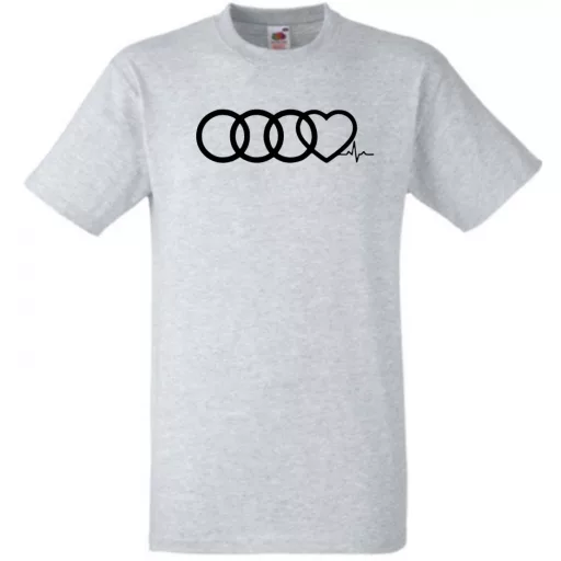 Humor – Szívem az Audi-mért dobog - EKG férfi rövid ujjú póló