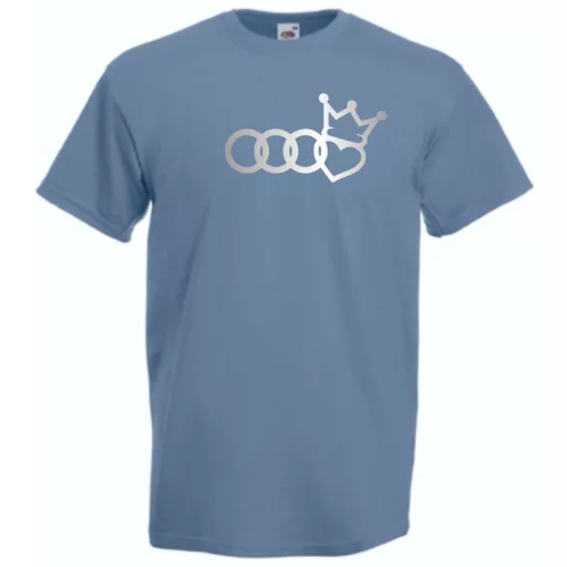 Humor - Audi a Király - koronás szív férfi rövid ujjú póló