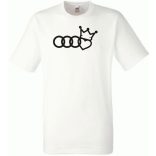 Humor - Audi a Király - koronás szív férfi rövid ujjú póló