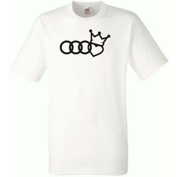 Humor - Audi a Király - koronás szív férfi rövid ujjú póló