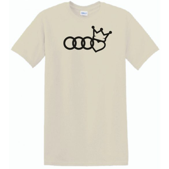 Humor - Audi a Király - koronás szív férfi rövid ujjú póló