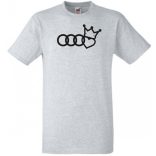 Humor - Audi a Király - koronás szív férfi rövid ujjú póló