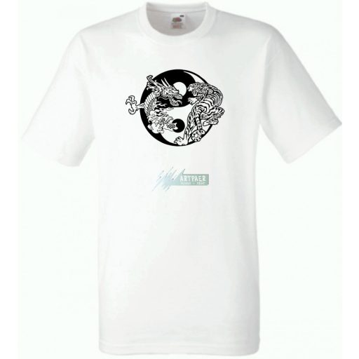 Yin Yang - Tigris vs. Sárkány férfi rövid ujjú póló