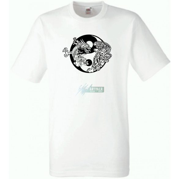 Yin Yang - Tigris vs. Sárkány férfi rövid ujjú póló