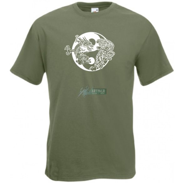 Yin Yang - Tigris vs. Sárkány férfi rövid ujjú póló