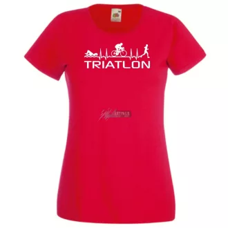   Triatlon - Úszás, kerékpározás, futás női rövid ujjú póló
