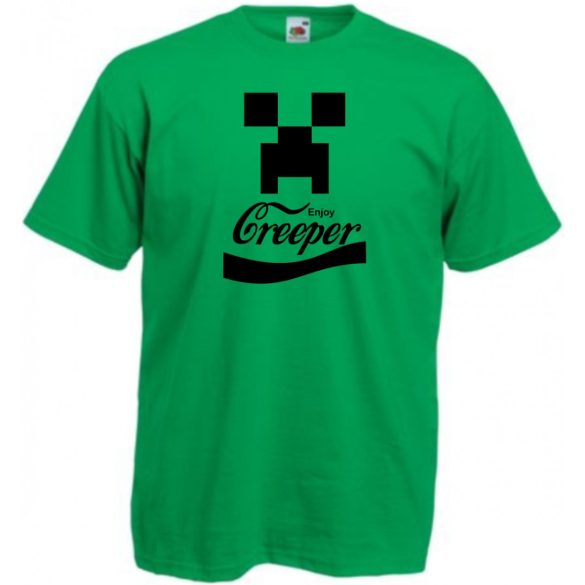 Minecraft Creeper - Coca Cola stílusban gyerek rövid ujjú póló