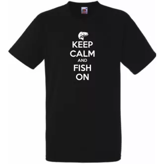 Keep Calm horgász férfi rövid ujjú póló
