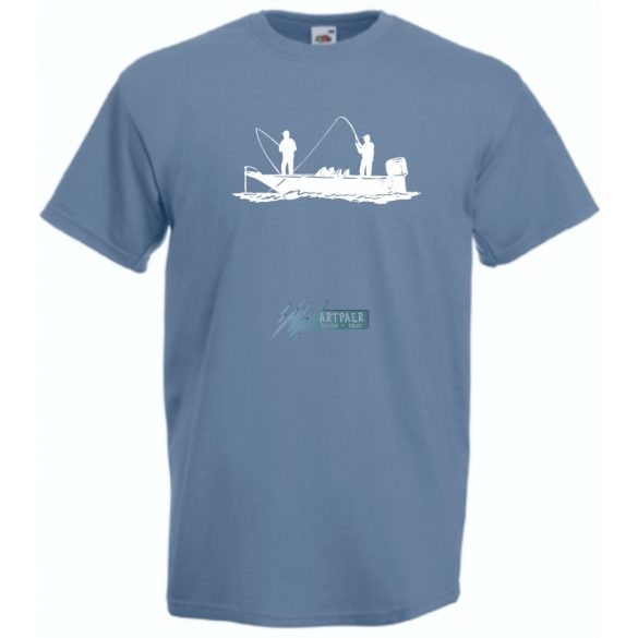 Horgászok csónakban férfi rövid ujjú póló