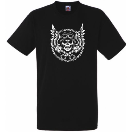 Retro Motoros koponya férfi rövid ujjú póló