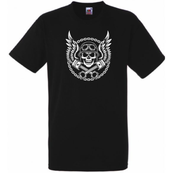 Retro Motoros koponya férfi rövid ujjú póló